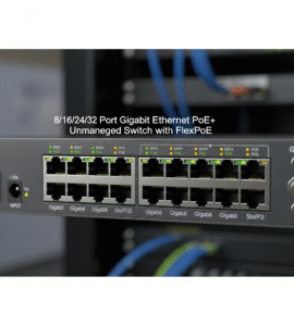 8162432 Port Gigabit Ethernet PoE+ Unmanaged Switch with FlexPoE